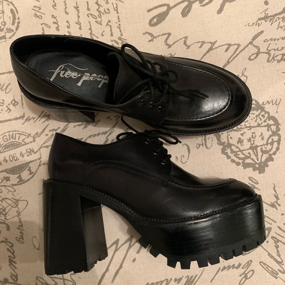 Free People Shoes - Free People Leather Platform Shoes